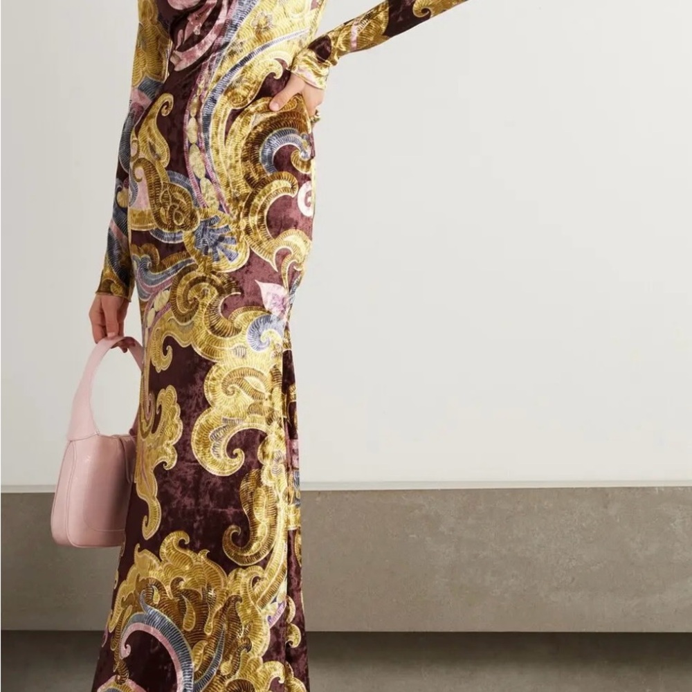 Etro Paisley Velvet Maxi Dress